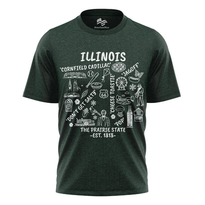 Illinois Icon T-Shirt | Route 66 Midwest Graphic Tee