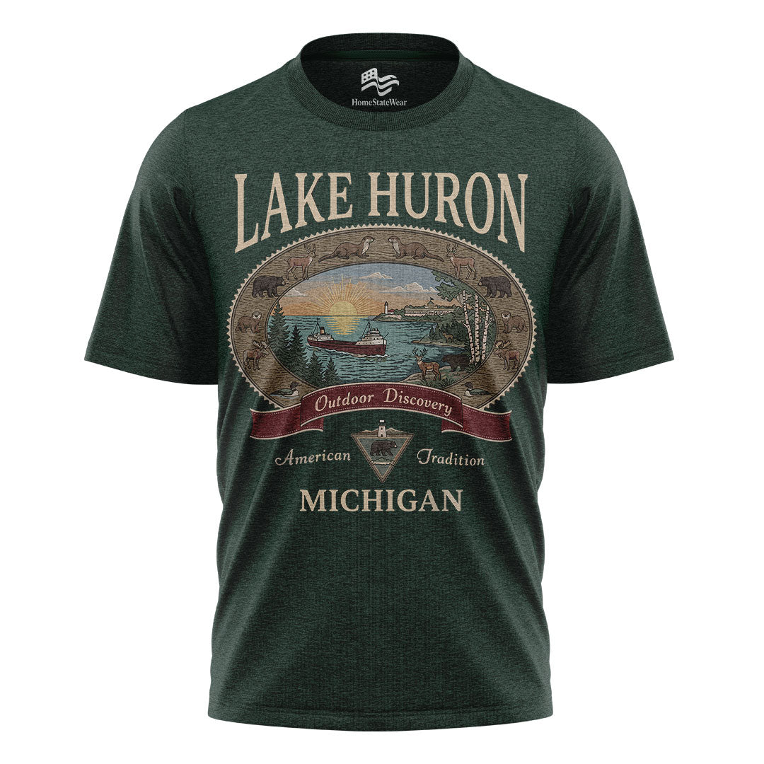 Lake Huron Michigan Comfort Colors Tee | Great Lakes Camping Shirt