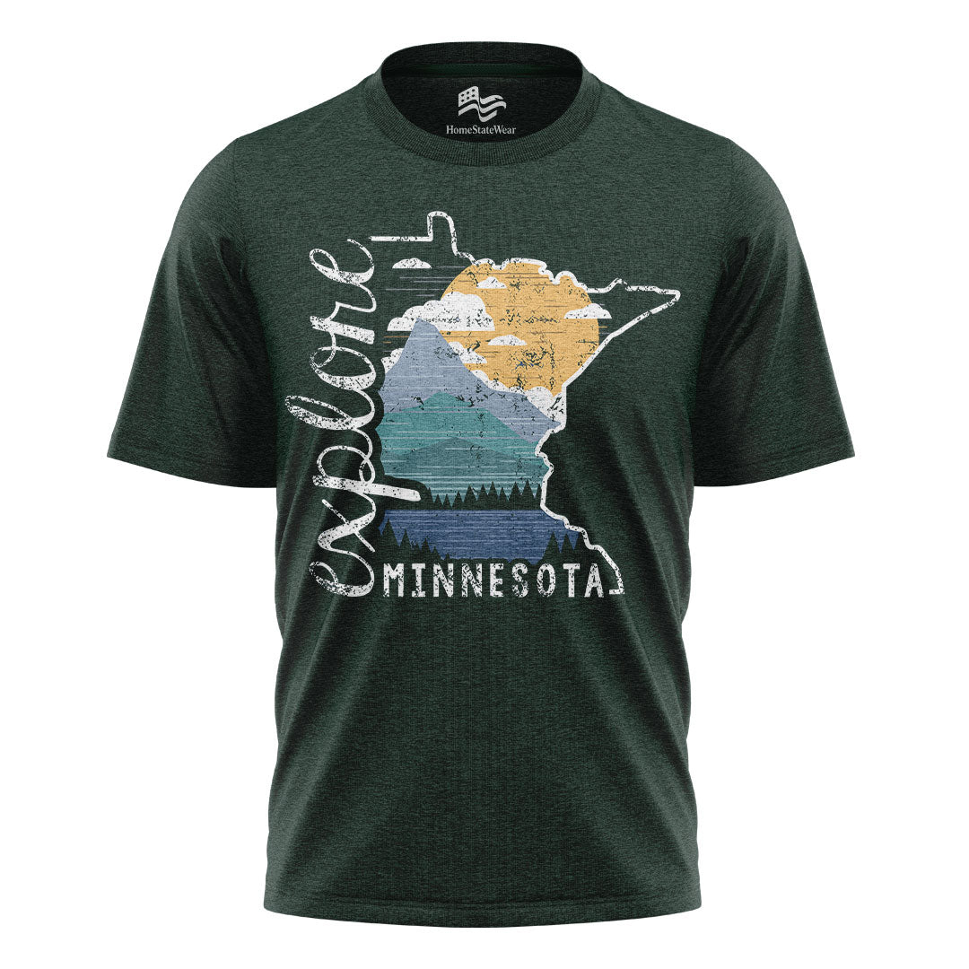 Explore Minnesota T-Shirt, Distressed Unisex State Pride Tee