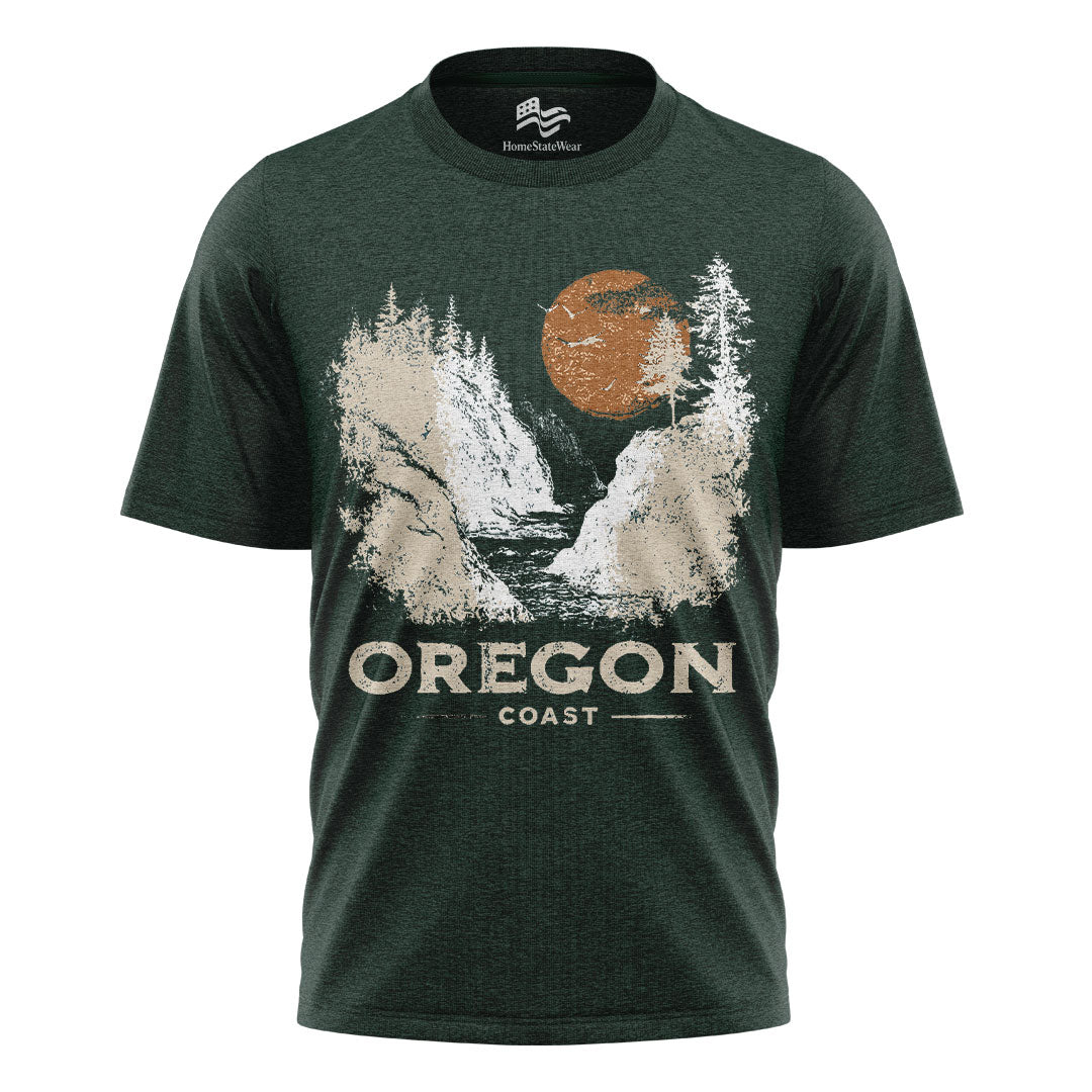 Vintage Oregon Coast T-Shirt, Retro Sunset Pacific Northwest Tee