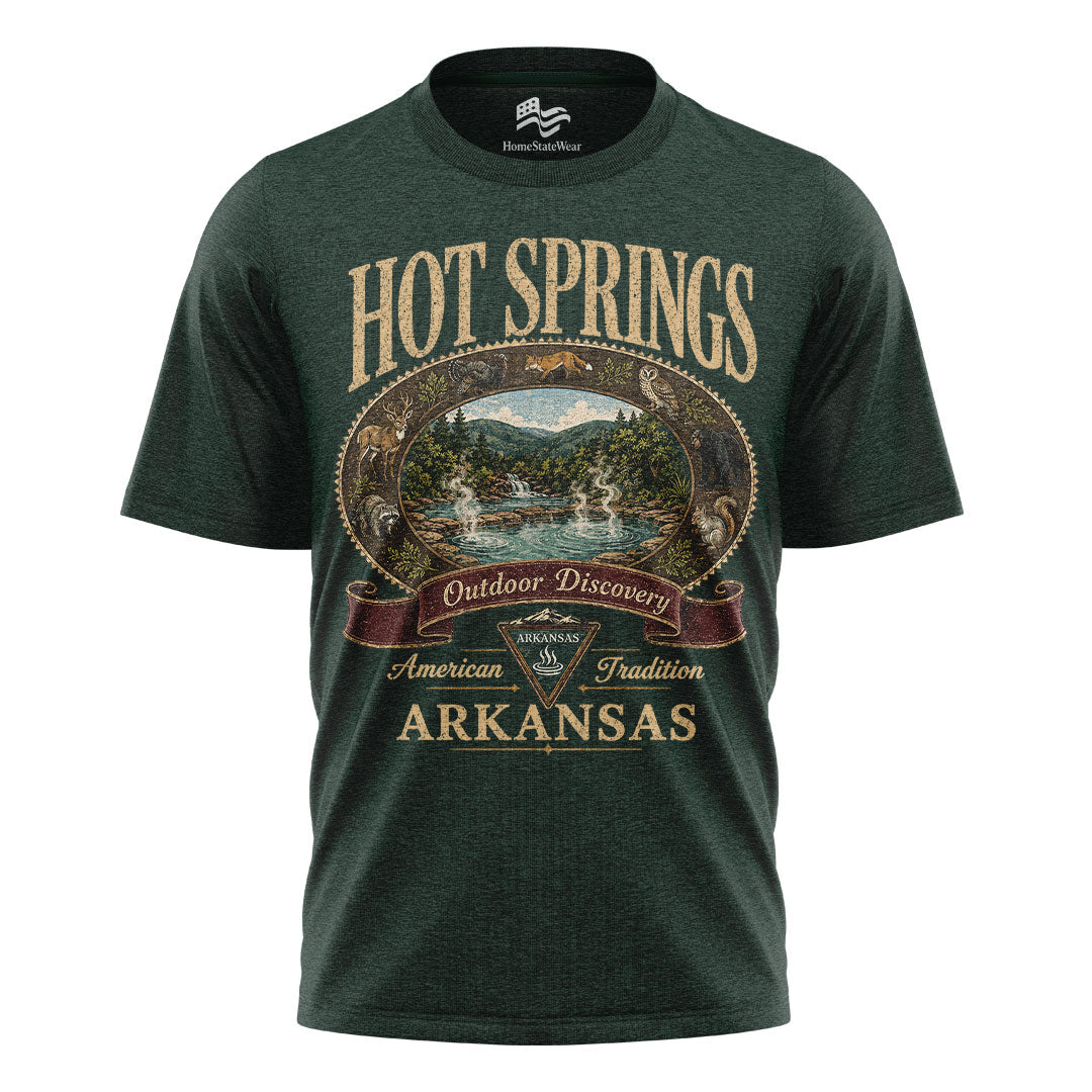 Hot Springs Arkansas Comfort Colors Tee | Vintage Outdoor Discovery Shirt