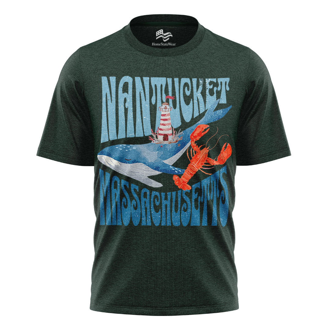 Nantucket Massachusetts T-Shirt | Coastal Lighthouse Tee