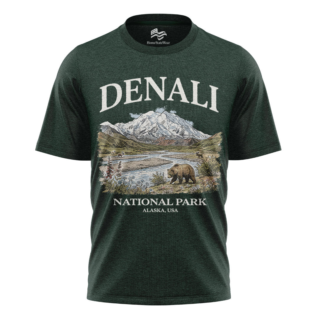 Denali National Park T-Shirt, Vintage Alaska Mountain Tee