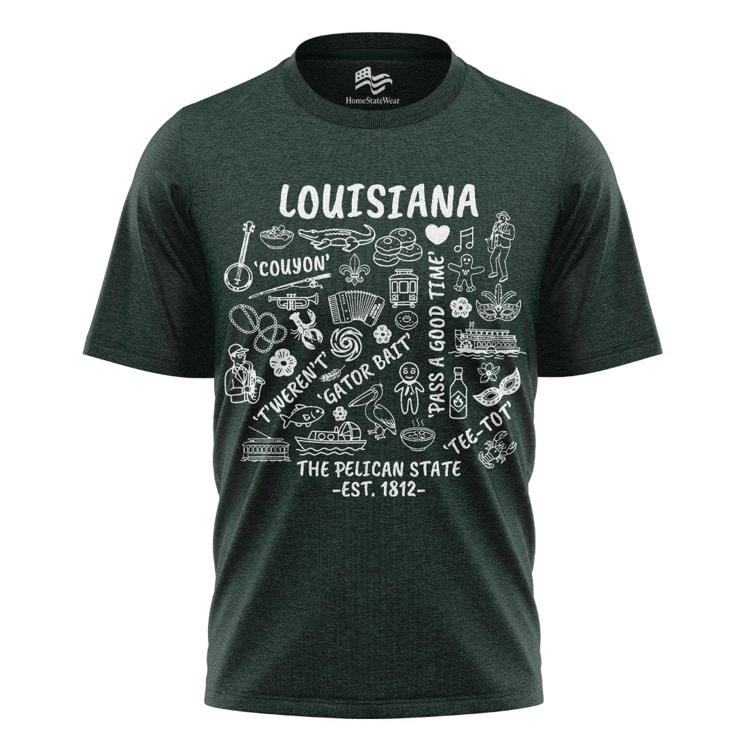 Louisiana Pelican State Tee | Cajun Bayou Graphic Shirt