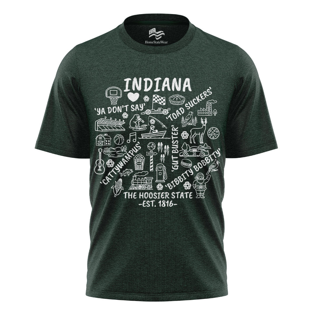Indiana Hoosier State Tee | Midwest Icons Graphic Shirt