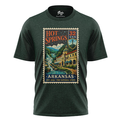 Hot Springs AR Postage Stamp Tee | Vintage Arkansas Travel Shirt