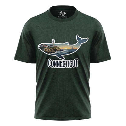Connecticut Whale Lighthouse Tee | Coastal New England Shirt
