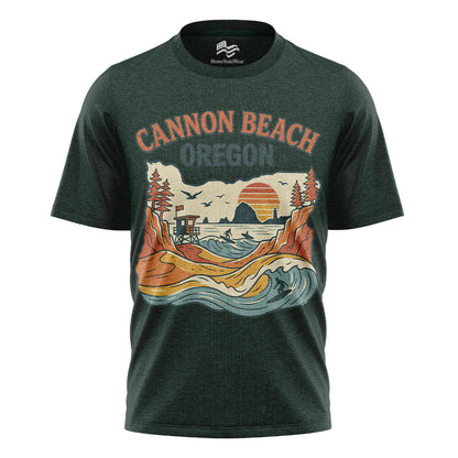 Cannon Beach Oregon T-Shirt, Pacific Northwest Surf & Beach Tee