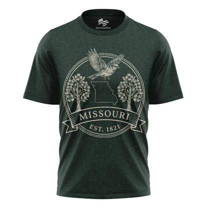 Missouri Statehood T-Shirt, Eastern Bluebird & Dogwood Souvenir Tee