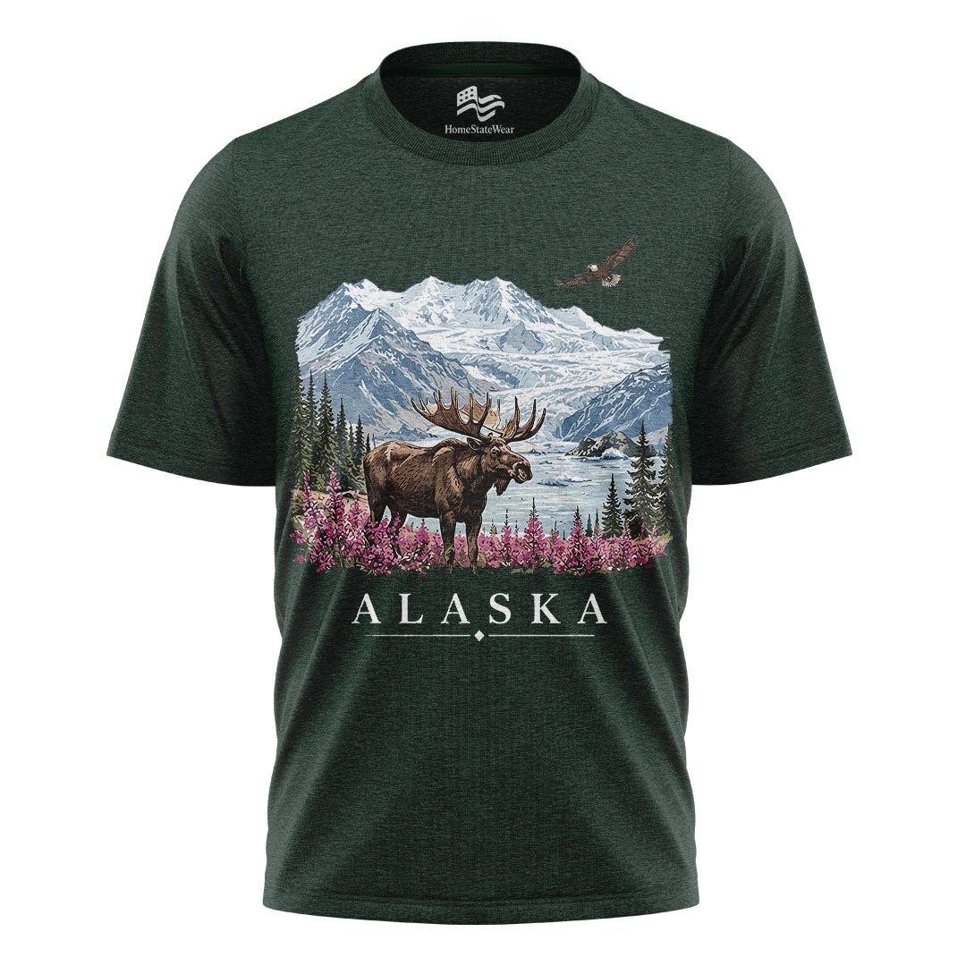 Alaska Moose T-Shirt, Vintage Mountain Wilderness Tee