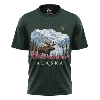 Alaska Moose T-Shirt, Vintage Mountain Wilderness Tee