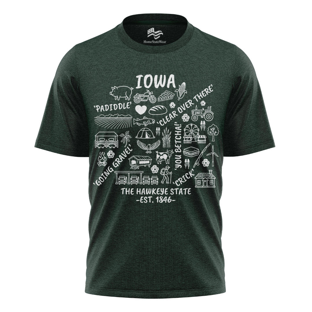 Iowa T-Shirt, Hawkeye State Graphic Tee