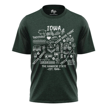 Iowa T-Shirt, Hawkeye State Graphic Tee