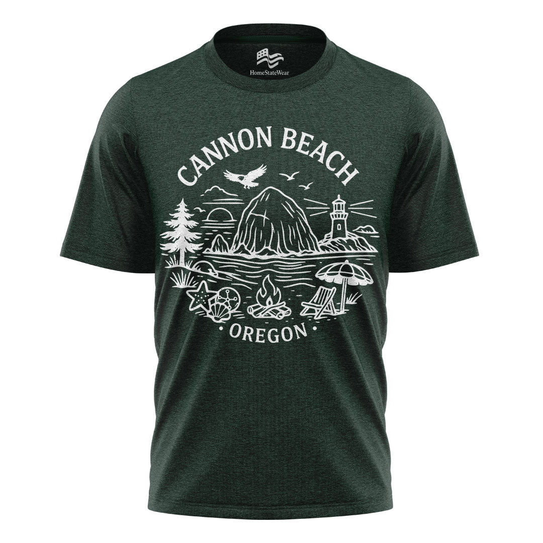 Cannon Beach Oregon Comfort Colors® T-Shirt, Haystack Rock PNW Coastal Tee