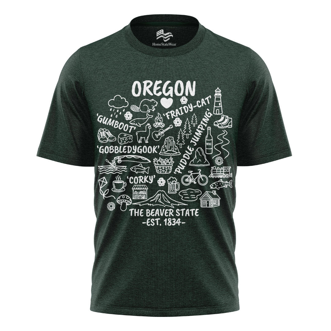 Oregon Coast Vintage Sunset T-Shirt, Pacific Northwest Beach Travel Tee