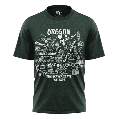 Oregon Coast Vintage Sunset T-Shirt, Pacific Northwest Beach Travel Tee