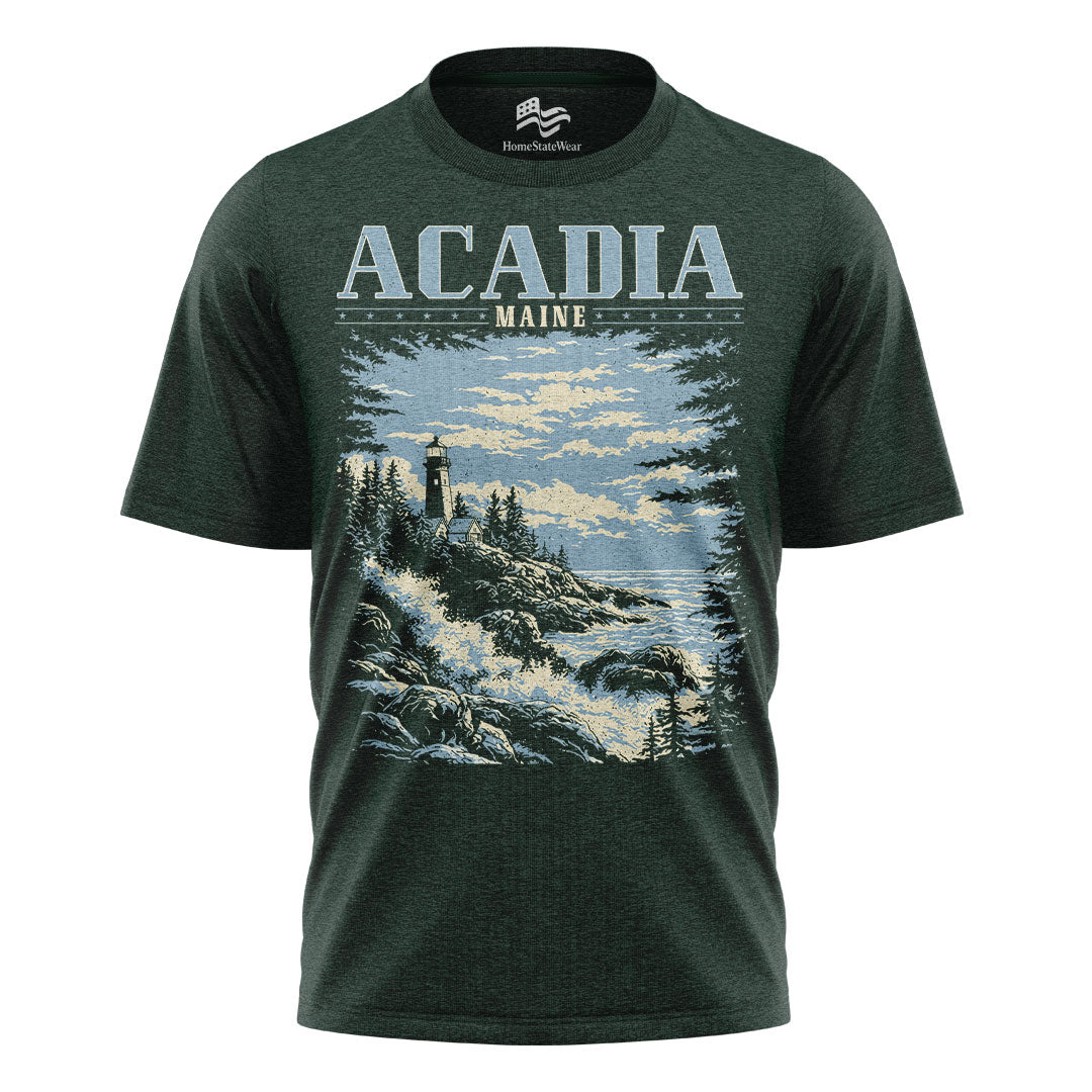 Acadia National Park Comfort Colors Tee | Maine Lighthouse Shirt