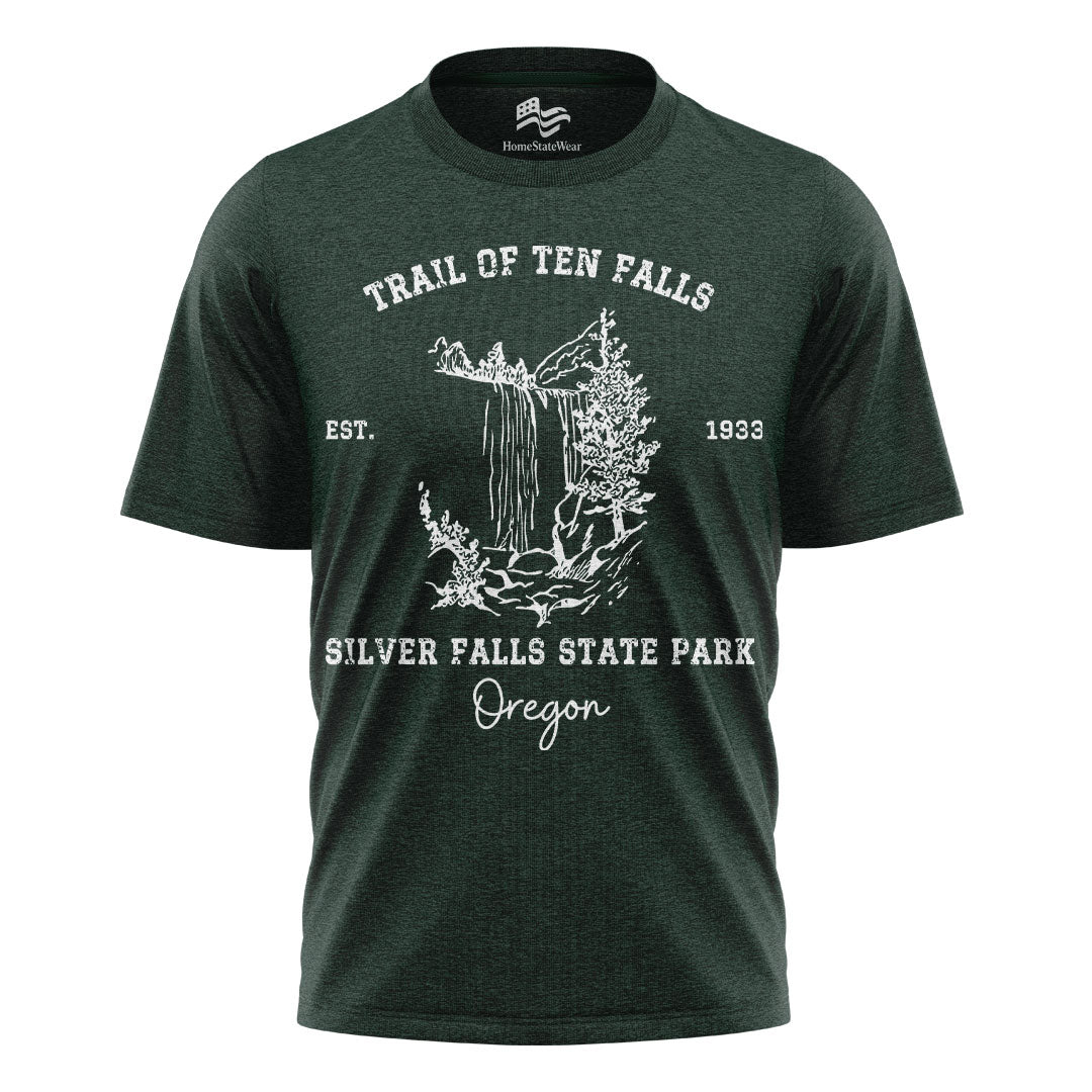 Trail of Ten Falls Oregon Comfort Colors® T-Shirt, Silver Falls Hiking Tee