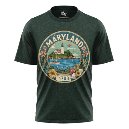 Maryland Lighthouse Crab T-Shirt | Coastal State Gift Tee