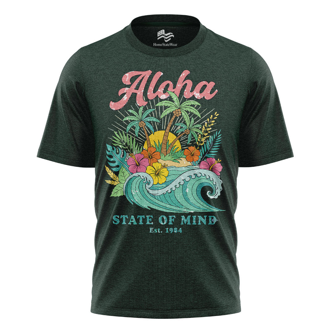 Hawaii Aloha State of Mind Retro Tropical Beach Shirt