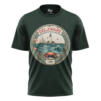 Delaware Lighthouse Sailboat Tee | Coastal Beach Graphic Shirt