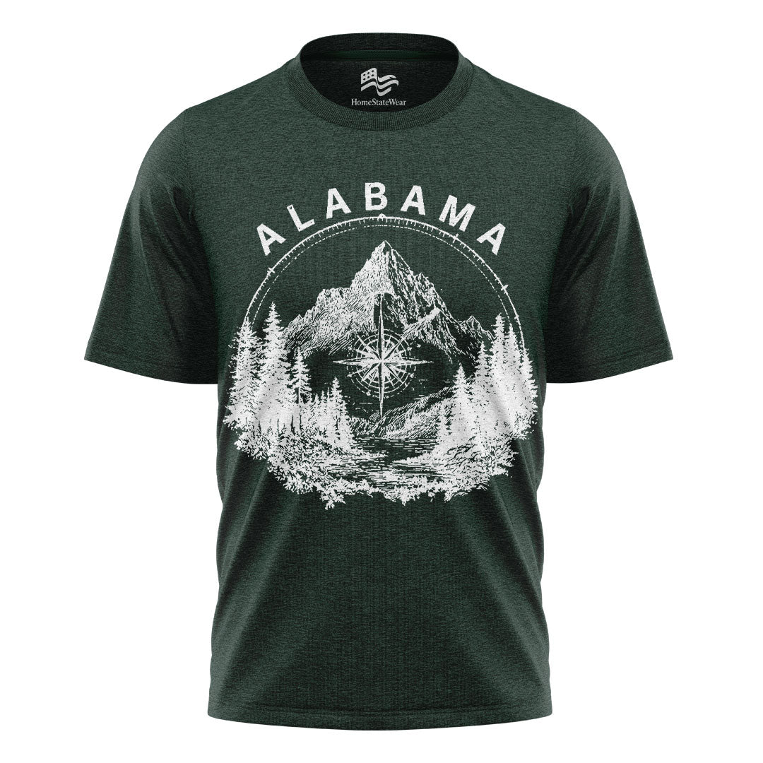 Vintage Alabama Mountain T-Shirt, Compass Graphic Adventure Tee