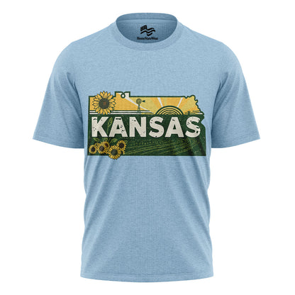 Kansas Home State T-Shirt | Retro Sunflower Travel Tee