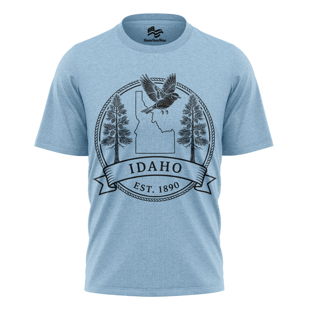 Idaho Est 1890 T-Shirt Mountain Bluebird & White Pine