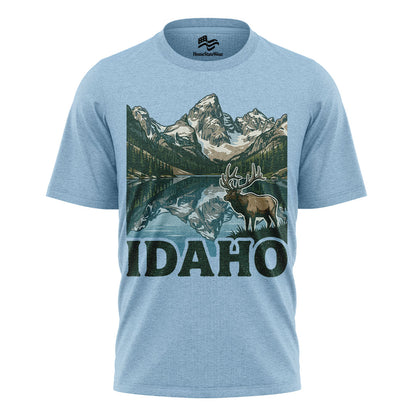 Idaho Elk Sawtooth Mountain Alpine Lake Wildlife Shirt
