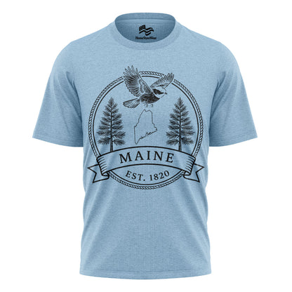 Maine Est 1820 T-Shirt | Chickadee White Pine Souvenir Tee