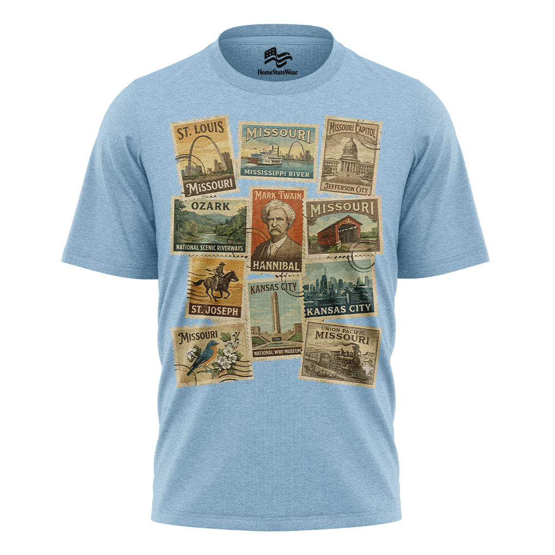 Vintage Missouri Postage Stamp Sweatshirt, Show Me State Travel Crewneck