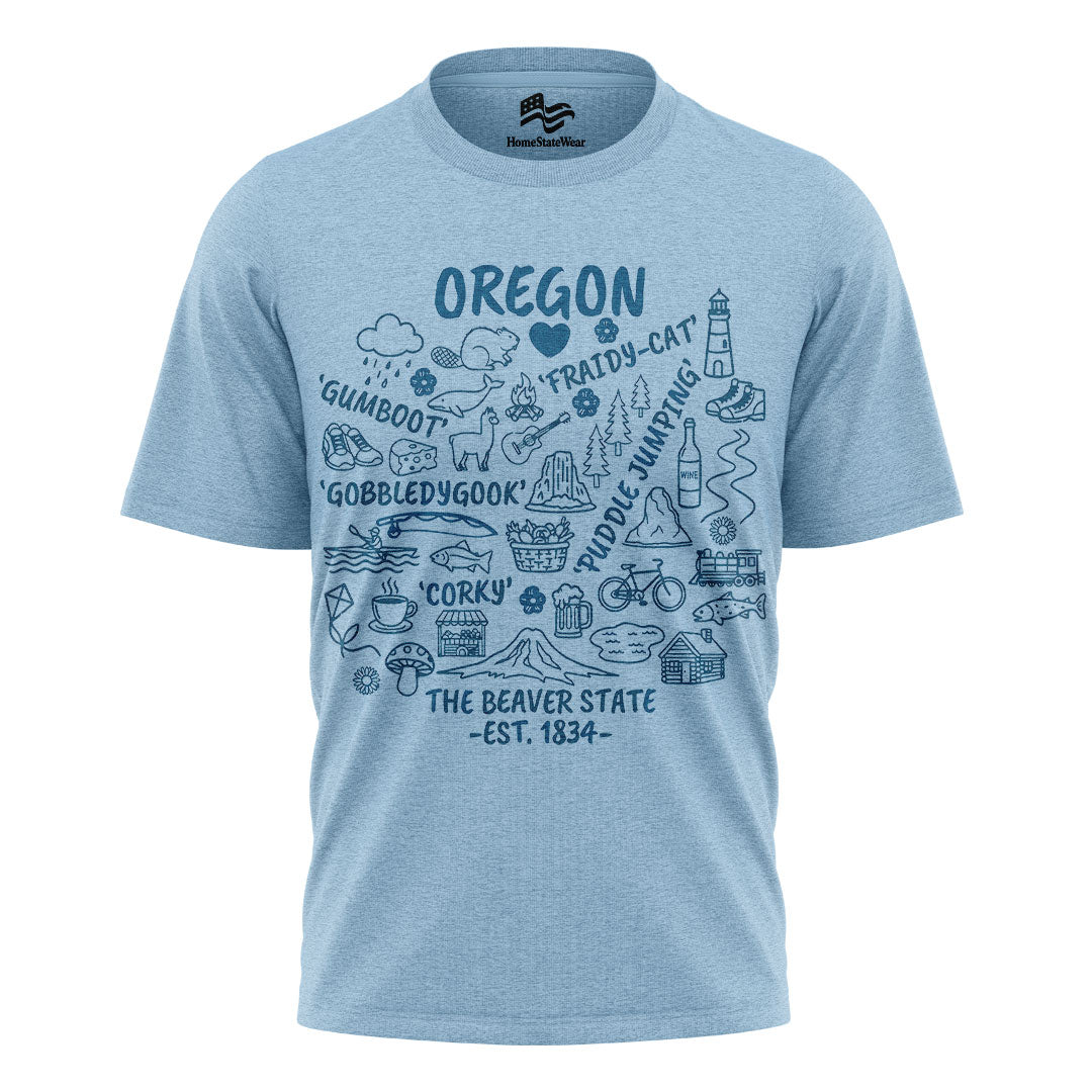 Oregon Coast Vintage Sunset T-Shirt, Pacific Northwest Beach Travel Tee