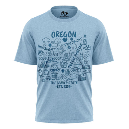 Oregon Coast Vintage Sunset T-Shirt, Pacific Northwest Beach Travel Tee