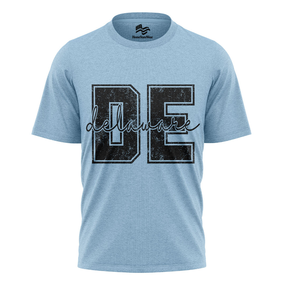 Distressed Delaware Comfort Colors Tee | Retro Varsity State Shirt