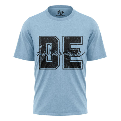 Distressed Delaware Comfort Colors Tee | Retro Varsity State Shirt