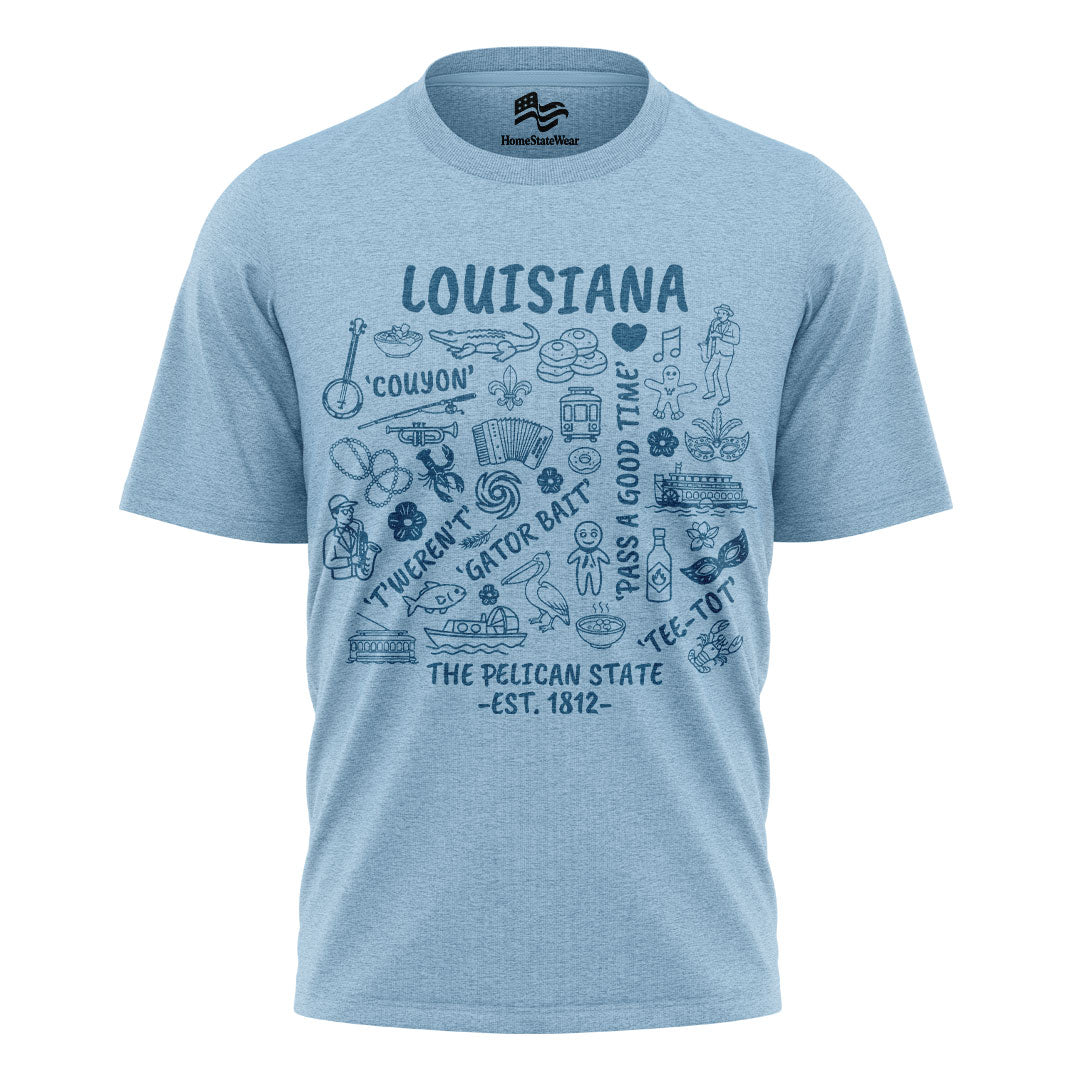 Louisiana Pelican State Tee | Cajun Bayou Graphic Shirt
