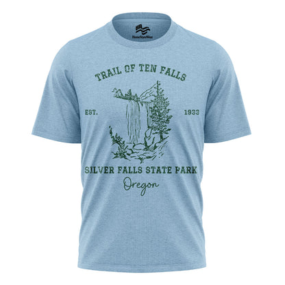 Trail of Ten Falls Oregon Comfort Colors® T-Shirt, Silver Falls Hiking Tee