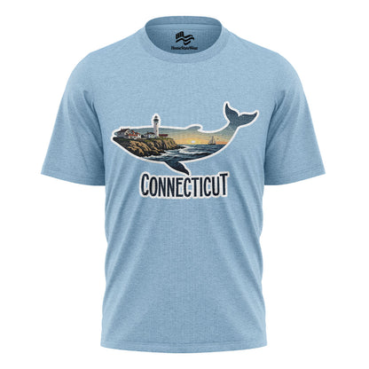 Connecticut Whale Lighthouse Tee | Coastal New England Shirt