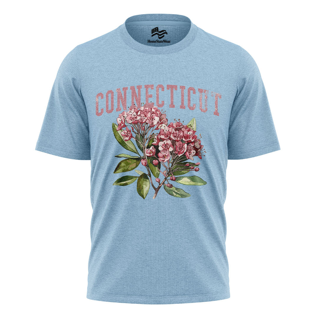 Connecticut Mountain Laurel Comfort Colors Tee | Botanical Flower Shirt