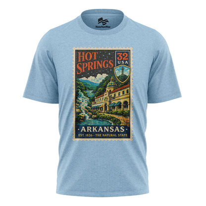 Hot Springs AR Postage Stamp Tee | Vintage Arkansas Travel Shirt