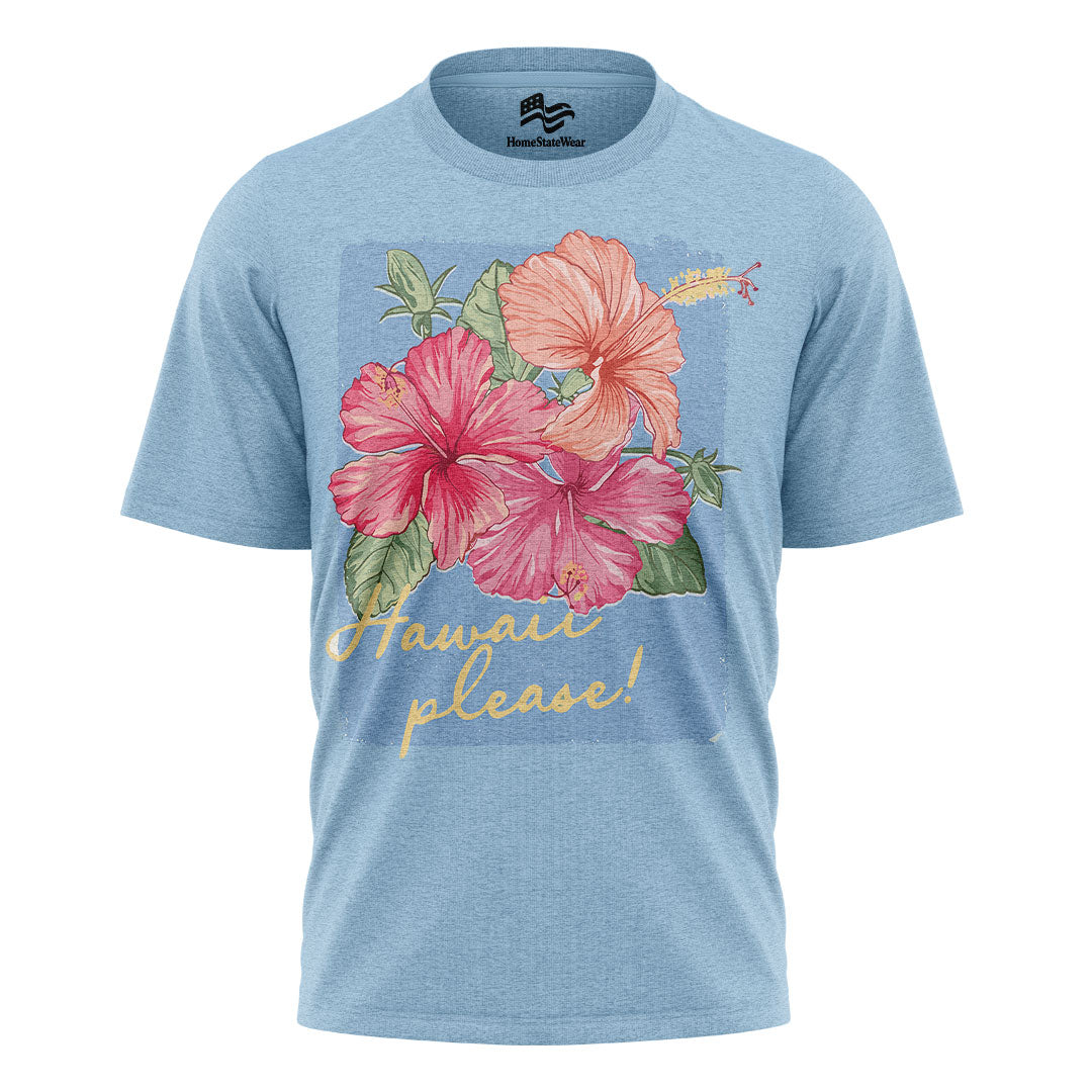 Hawaii Please Hibiscus Comfort Colors Tee | Tropical Vacation Shirt