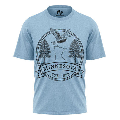 Minnesota Est. 1858 T-Shirt, Common Loon & Red Pine State Pride Tee