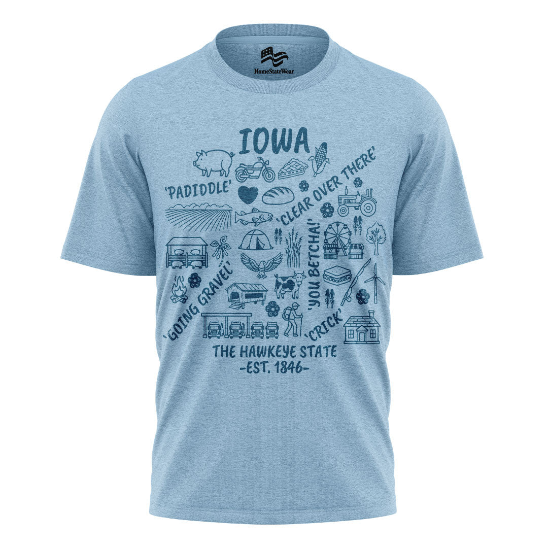 Iowa T-Shirt, Hawkeye State Graphic Tee