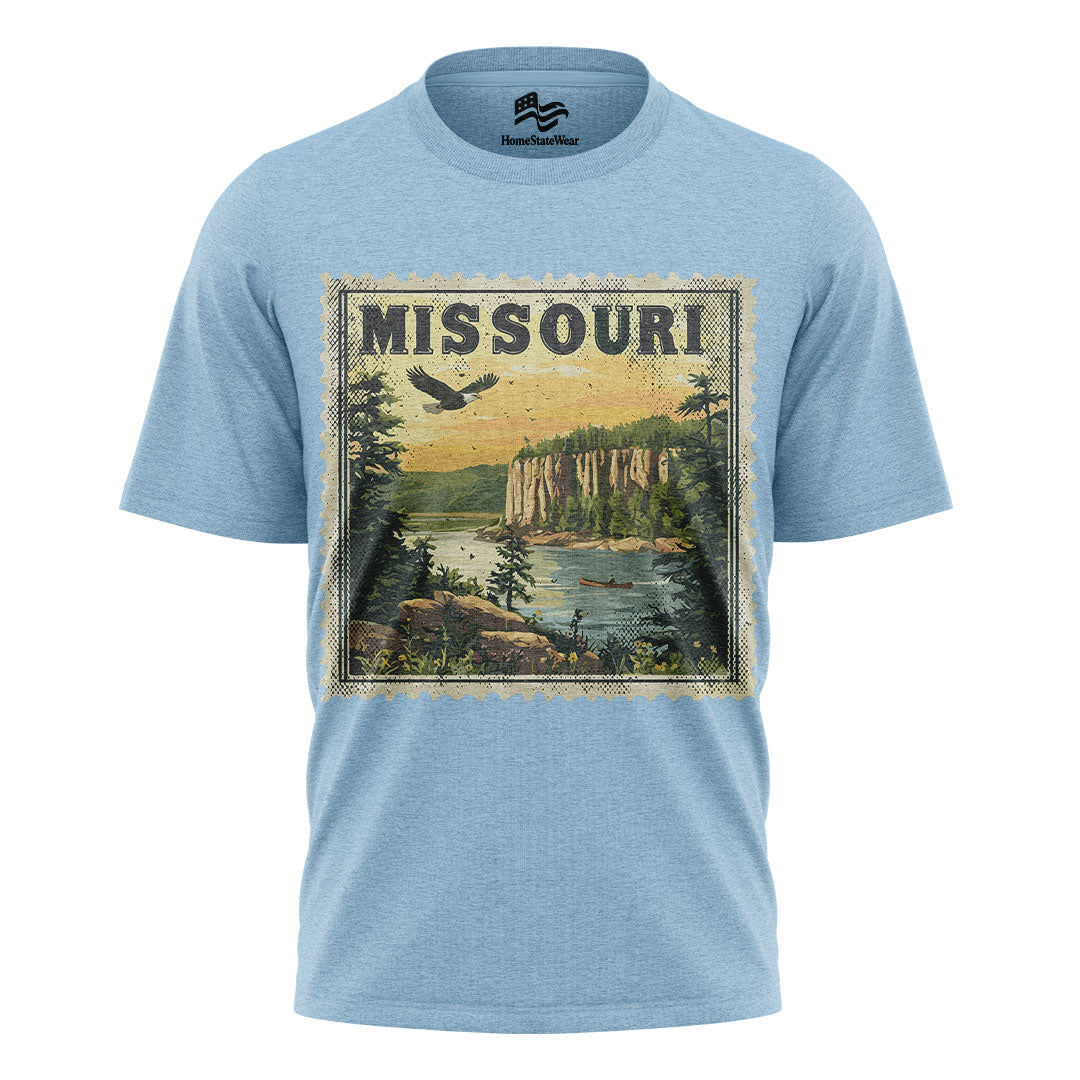 Vintage Missouri Bald Eagle T-Shirt, Scenic Landscape State Souvenir Tee