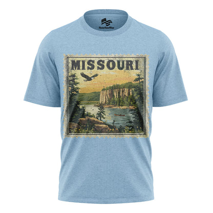 Vintage Missouri Bald Eagle T-Shirt, Scenic Landscape State Souvenir Tee