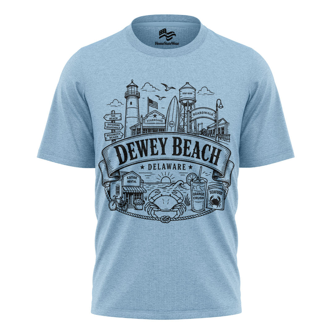 Dewey Beach Delaware Comfort Colors Tee | Coastal Vacation Shirt