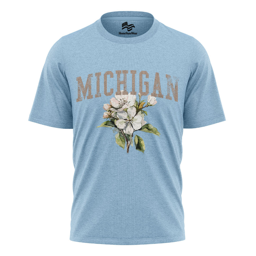 Michigan Apple Blossom Comfort Colors Tee | State Flower Gift Shirt