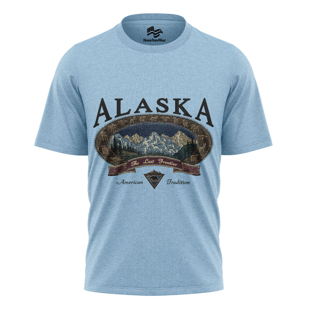 Vintage Alaska Mountain T-Shirt, The Last Frontier Wildlife Tee