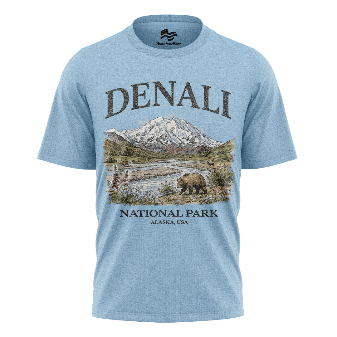 Denali National Park T-Shirt, Vintage Alaska Mountain Tee