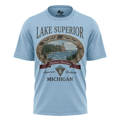 Lake Superior Michigan Comfort Colors Tee | Great Lakes Lighthouse Shirt